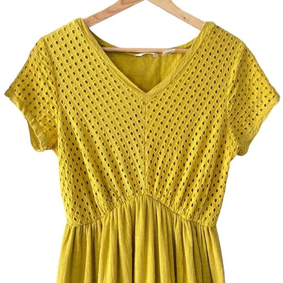 Kaktus Boho Eyelet Oversized V-neck Maxi Dress Size S - Picture 5 of 7